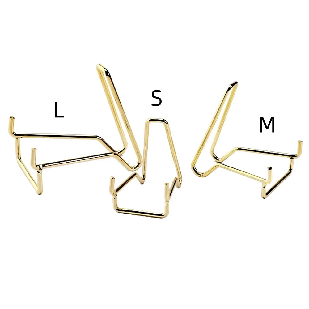 1PCS Metal Arm Display Stand Easel For Gemstone Mineral Home Decor Minerals Fossils Rocks Geode Display Stands Crystals Holder Oasis Select Gold-M