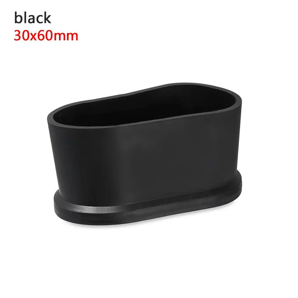 4PCS Silicone Rectangular Feet Cover Furniture Floor Protector Pad Anti slip Chair Leg Caps Wood Sofa Table Child Bed Stopper Oasis Select black 30x60mm