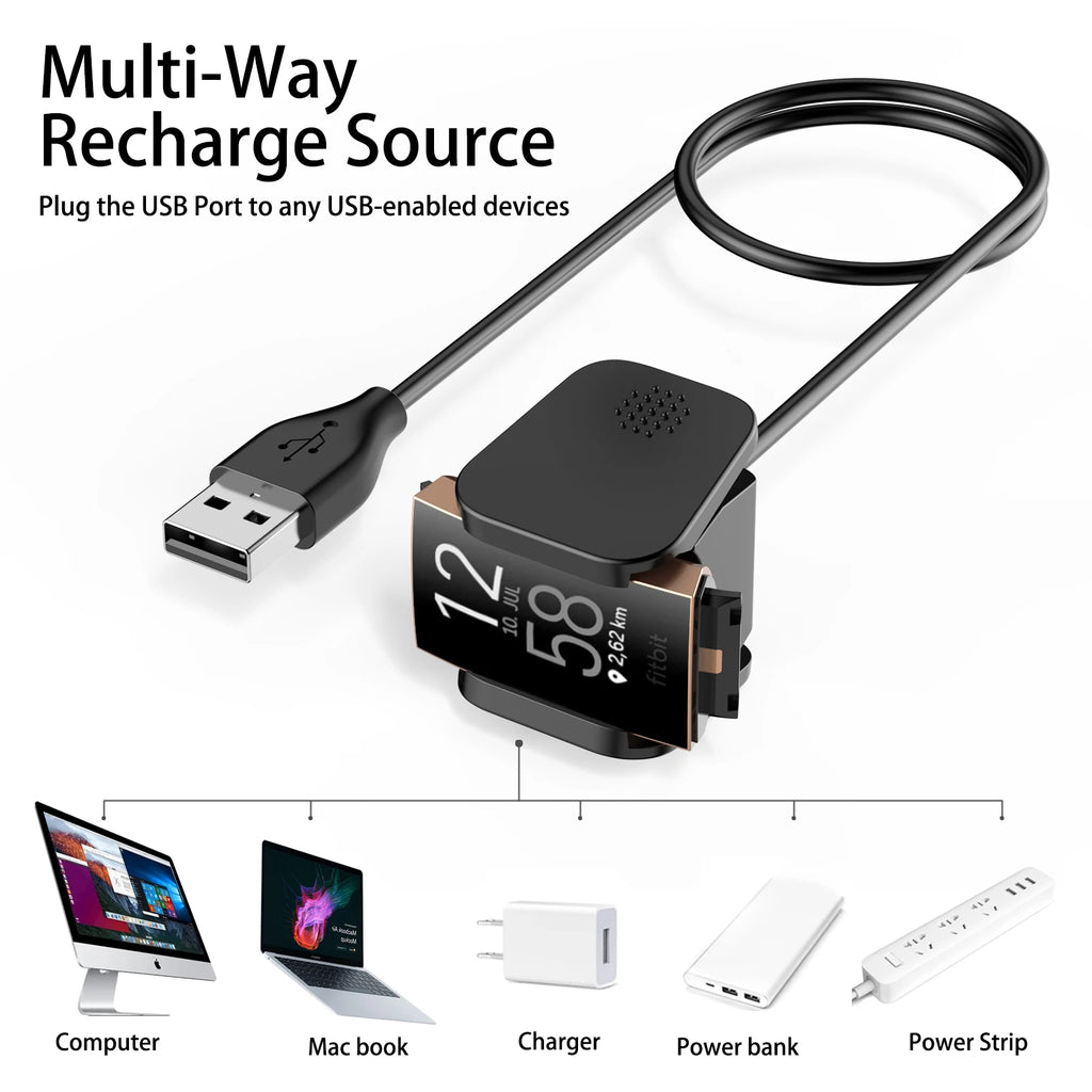 USB Charger Cable for Fitbit Charge 4 – Dock Adapter Fitness Tracker Charger Oasis Select