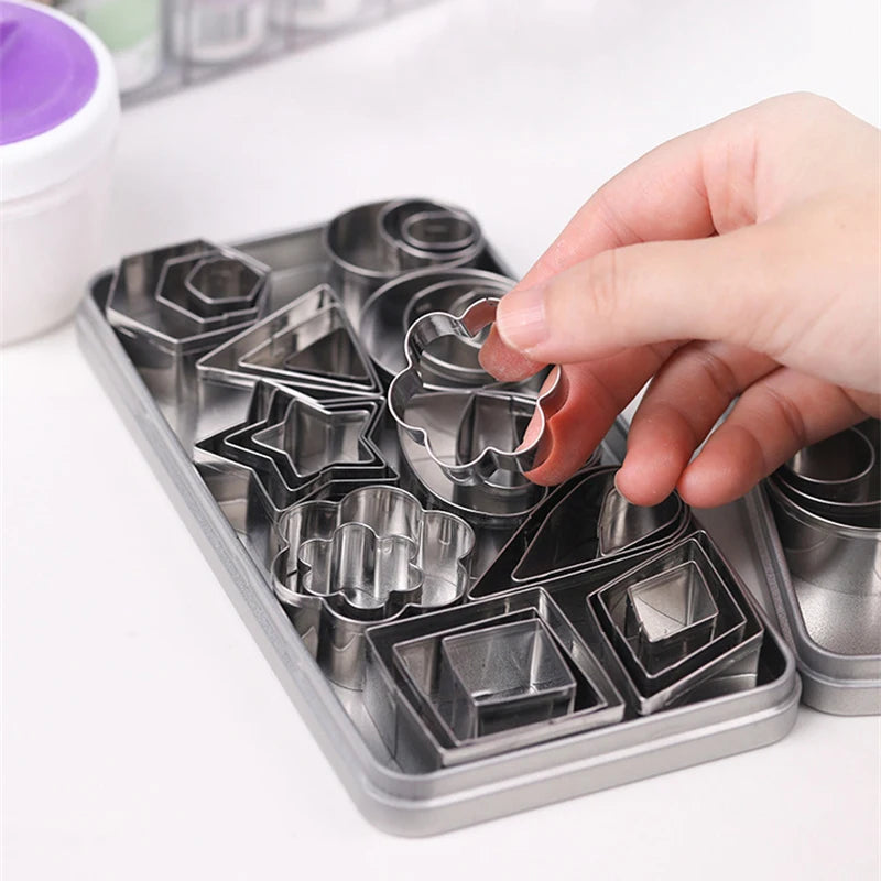 30-Piece Mini Stainless Steel Cookie Cutters Set – 10 Shapes Cookie Cutter Set Oasis Select