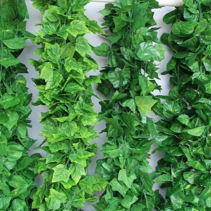 220cm Artificial Liana Vine Wall Hanging Fake Plants Ivy String Leaves Decoration Home Outdoor Garden Wedding Party Decors Oasis Select