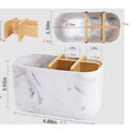 Toothbrush Holder For Electric Brushes Bathroom Counter Organizer With 5 Slots Bamboo For Electric Toothbrushes and Toothpaste Oasis Select Marble color