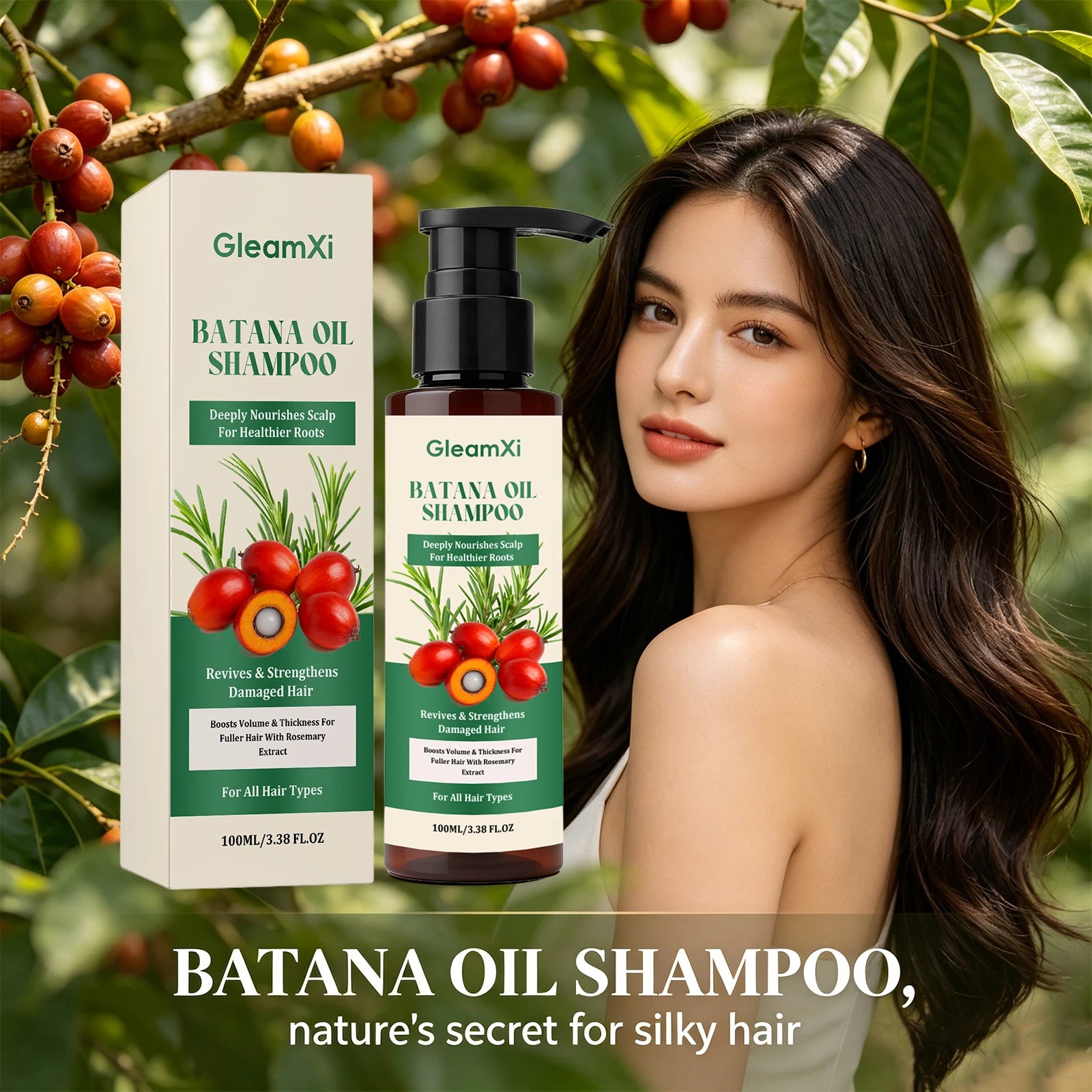 Batana Oil Shampoo with Rosemary Anti-Breakage Repair Split Ends Damaged Hair Oil Control Volumizing Shampoo for Dry Hair Oasis Select