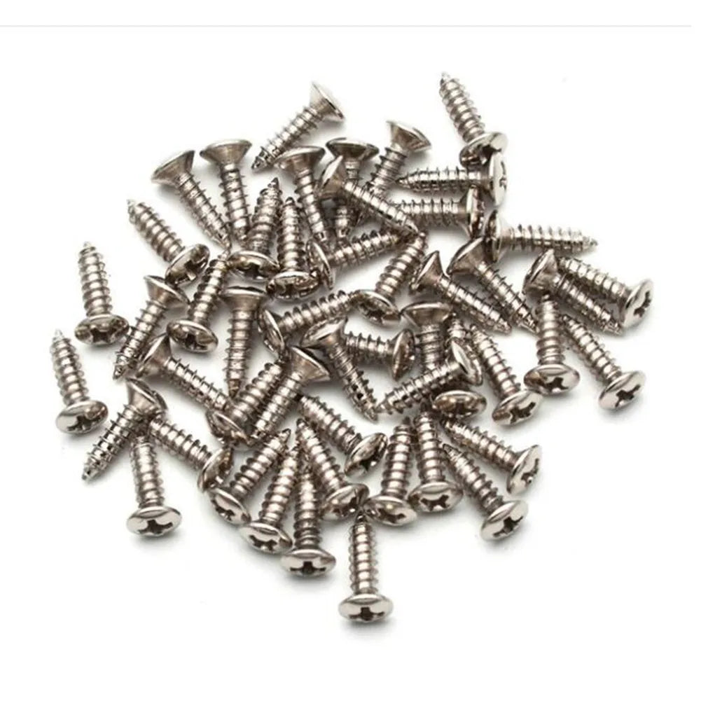 50Pcs Guitar Pickguard Screws With Box For ST Electric Guitar Bass Metal Pick Guard Scratchplate Screws Bolts Set Accessories Oasis Select