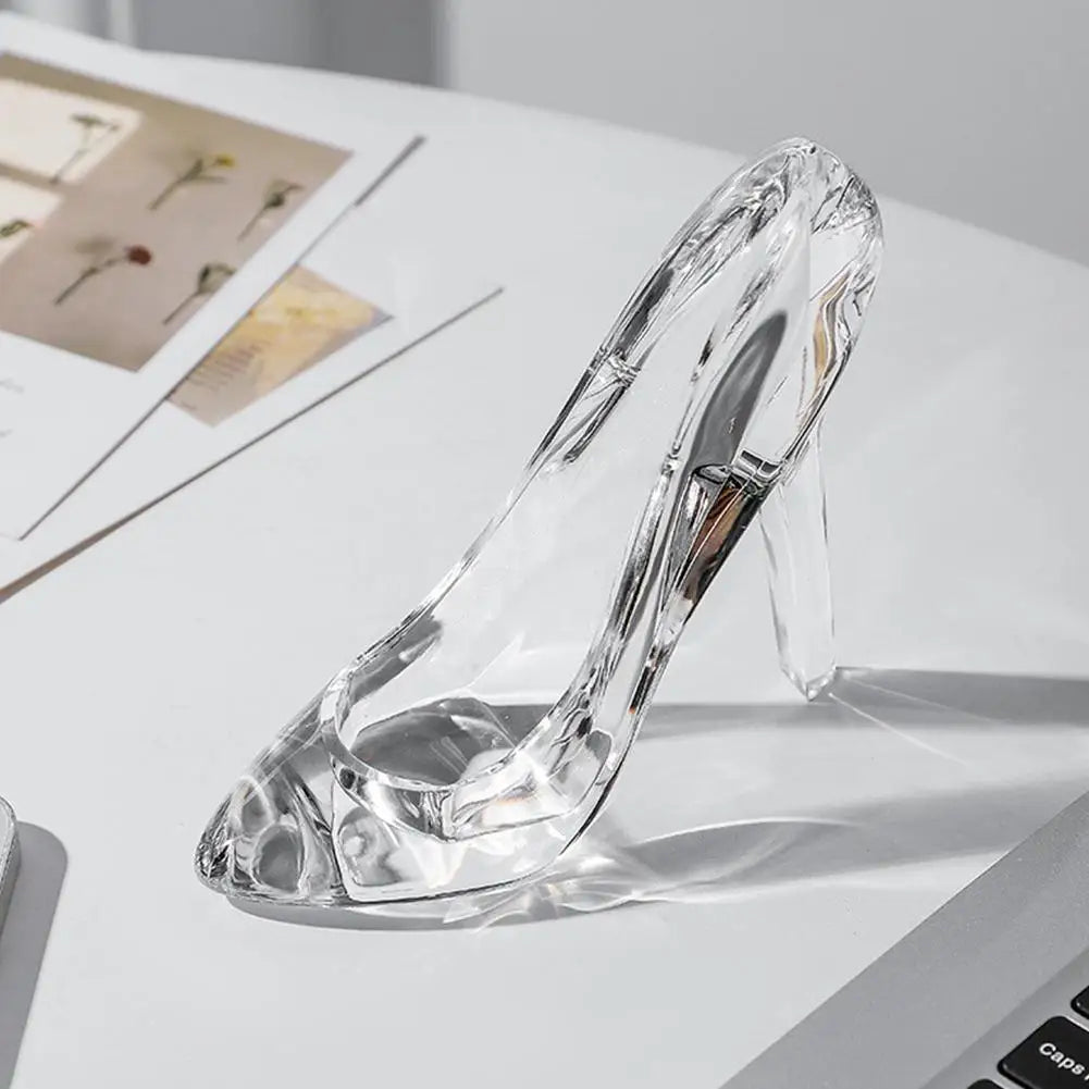 Cinderellas Crystal Glass Slipper Shoe Transparent Acrylic High-Heeled Shoes Figurines Wedding Decoration Valentine's Day Gift Oasis Select