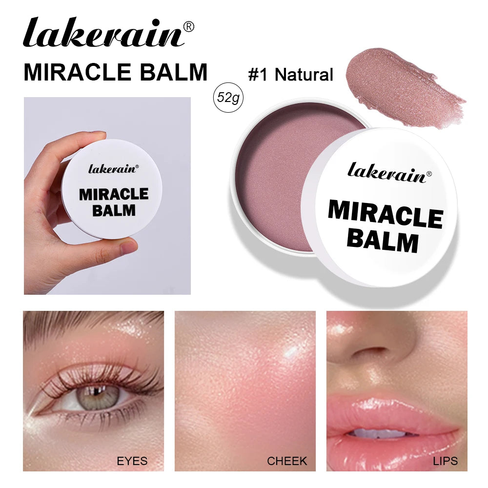 3 In 1 Solid Pearl Blush Cream Monochrome Woman Blush Paste Cheek Ulti-purpose For Eyes Lips Makeup Blush Stick Korean Cosmetics Oasis Select Natural
