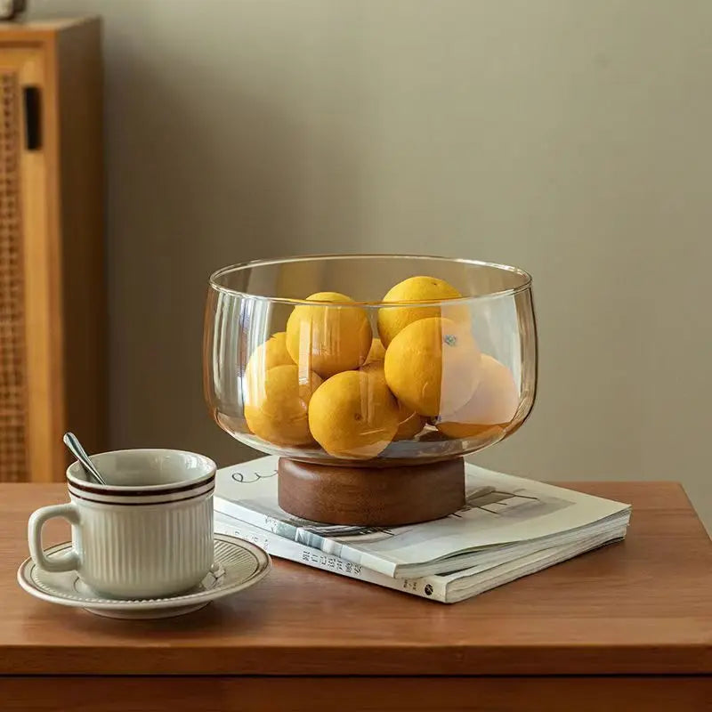 Glass Fruit Tray High-end Living Room Household Tray Storage Box Snacks Candy Dry Fruit Tray Oasis Select