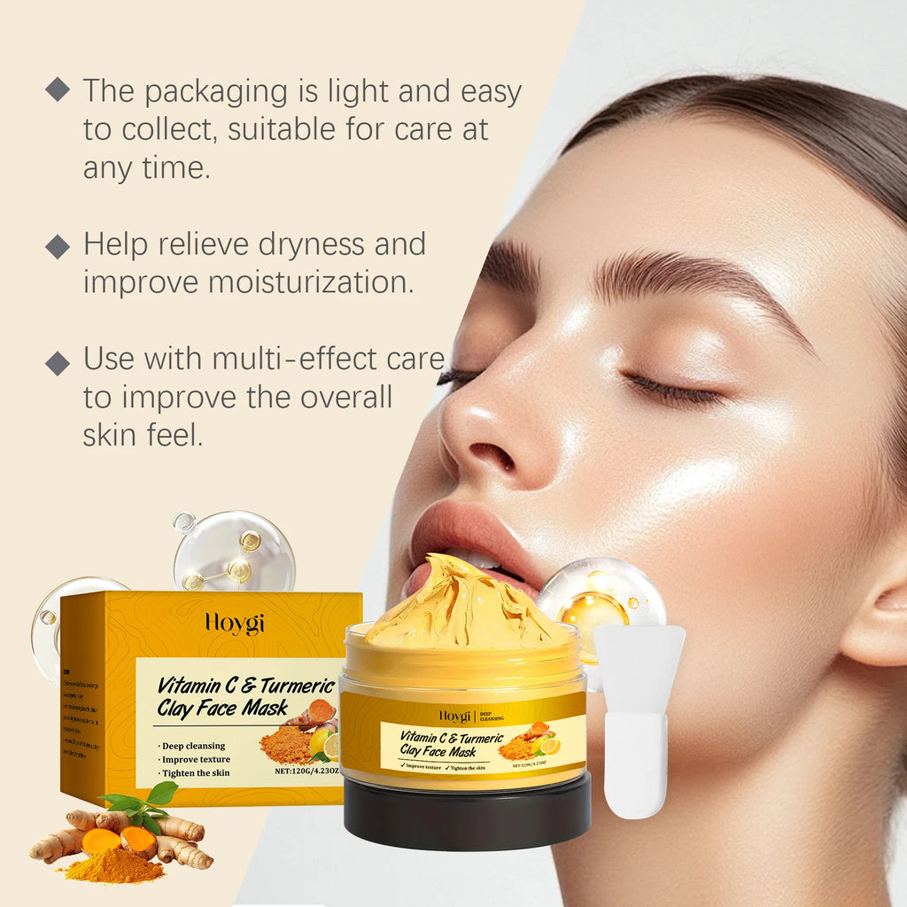 Hoygi Vitamin C Turmeric Clay Mask – Pores & Dark Spots Clay Face Mask Oasis Select