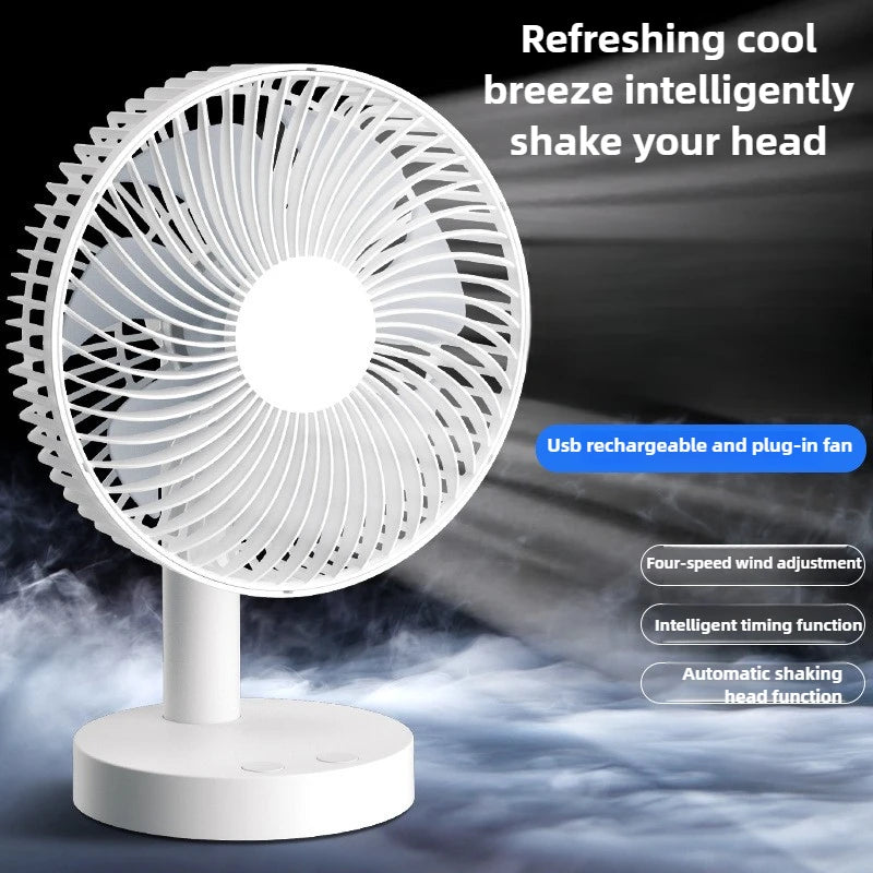 URGGU 8-Inch USB Desktop Fan – 4-Speed Smart Timer