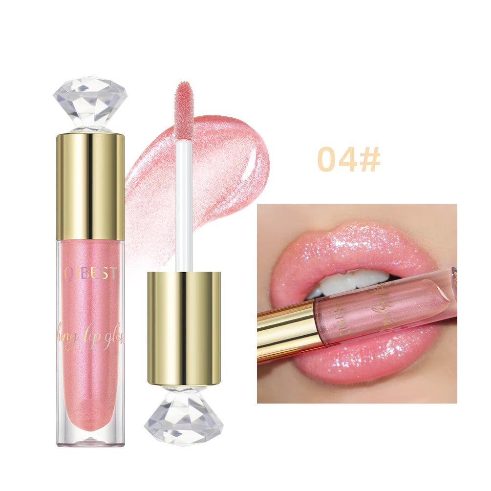 QIBEST Glitter Lip Gloss – Diamond Metallic Pearlescent Glaze
