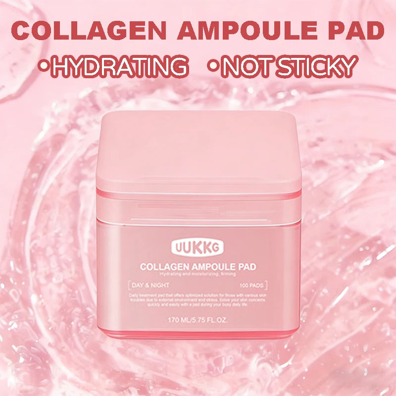 100PADS Collagen Makeup Makeup Remover, Cleansing Pad, Daily Makeup Remover Cleansing, Moisturizing, Skin Care and Cleansing Oasis Select