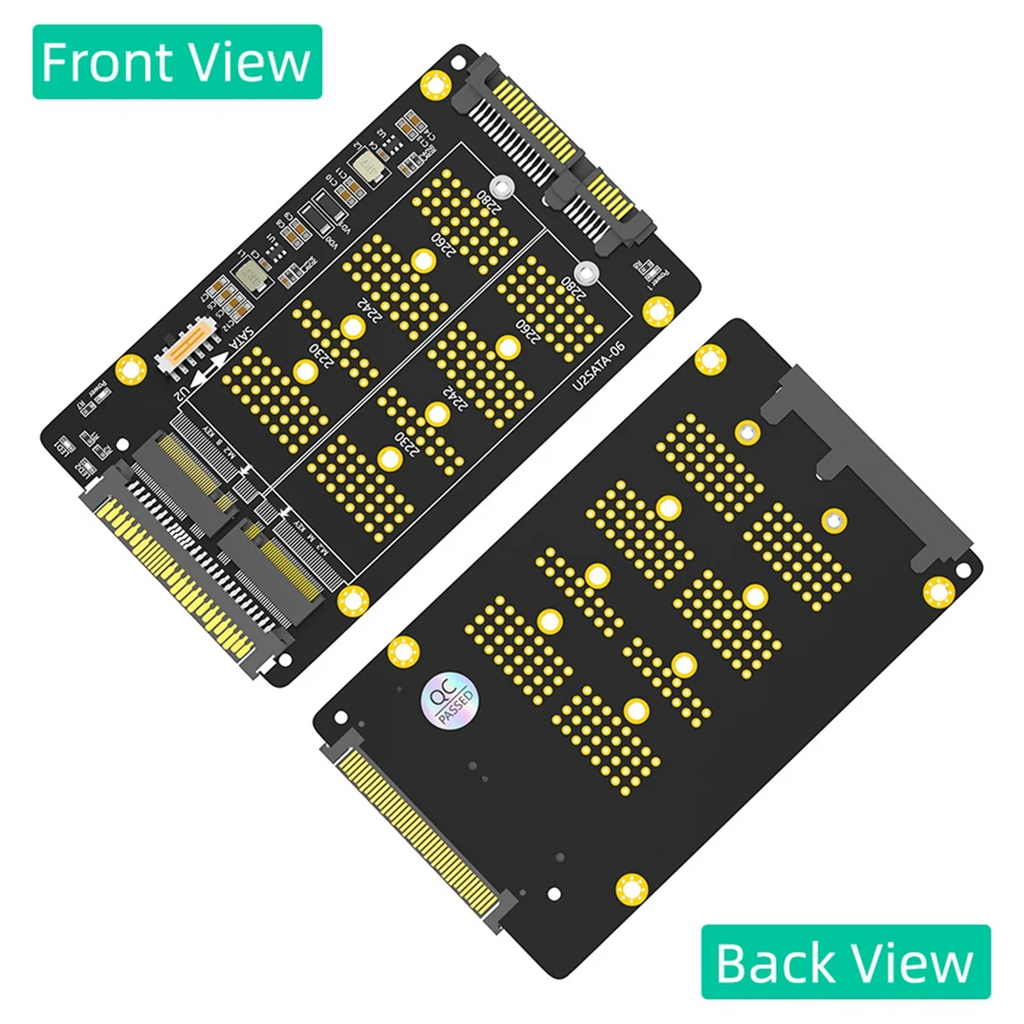 2 in 1 Combo M.2(NGFF) NVME PCI-E SSD to U.2 SFF-8639 & M.2( NGFF) SATA SSD to SATA Adapter Oasis Select