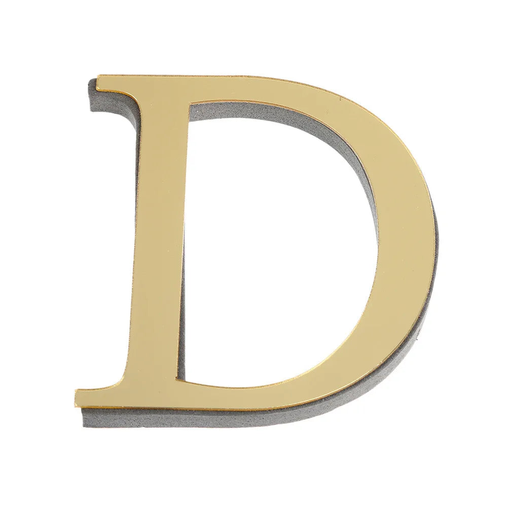 DIY 3D Mirror 26 Letters Wall Stickers Logo Name Alphabet Wedding Love Letters English Wall Home Decor Wall Art Mural Stickers Oasis Select D