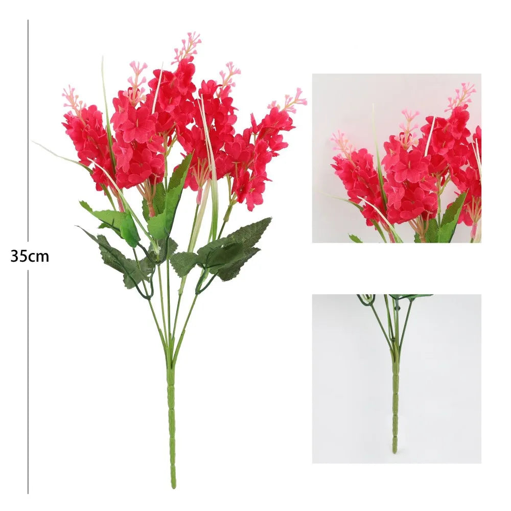 Fashion 35cm Artificial Flower Hyacinth Simulation Flower Arrangement Wisteria Bouquet Home Decoration Oasis Select Red