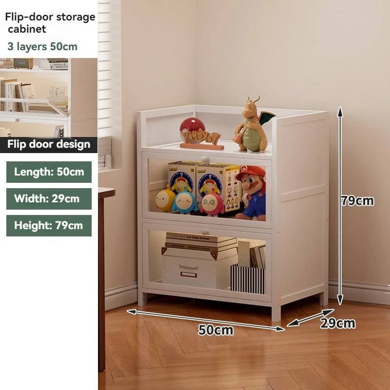 Bookcases, shelves, floor standing household storage cabinets, children's bookshelves, dust-proof acrylic cabinets, doors, stora Oasis Select white-3-50cm