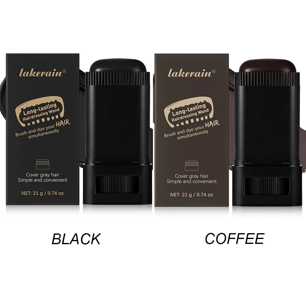 Waterproof Hair Dye Stick Quickly Covers Gray Natural Appearance Long-lasting Color Retention Suitable For All Hair Types Oasis Select Black and Coffee