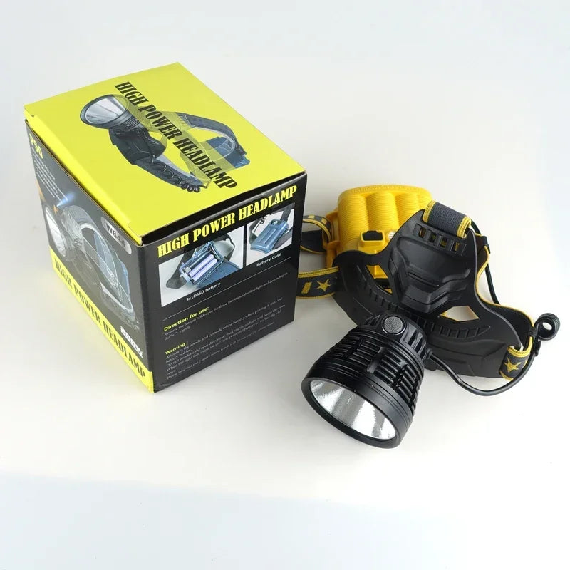Long Shot Outdoor Headlamp with P70 LED Cree Super Bright Headlight with Three 18650 Batteries Better for Camping Fishing Oasis Select