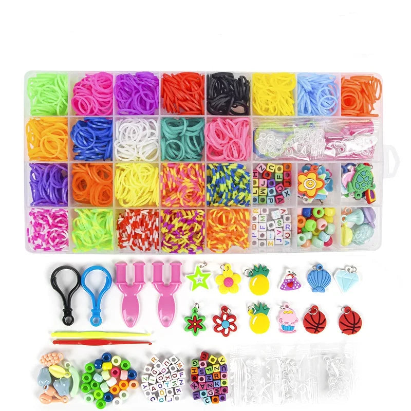 1Set Elastic Rubber Band Refill Loom Bracelet Kit Organizer for DIY Knitting Friendship Craft Girl Kid Creativity Birthday Gift Oasis Select K1421ST32