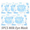 Sakura or Milk or 24K Gold Eye Mask Eye Patches Firming Moisturizing Nourishing Relieves Dark Circles Puffiness under Eyes Oasis Select 5PCS Milk Eye Msak