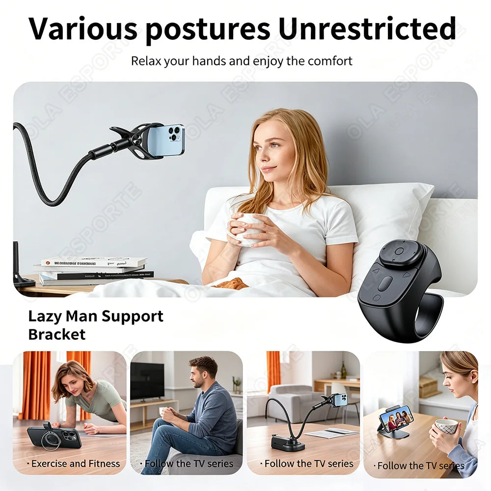 Bluetooth Ring Remote – Page Turner, Camera & Selfie Control