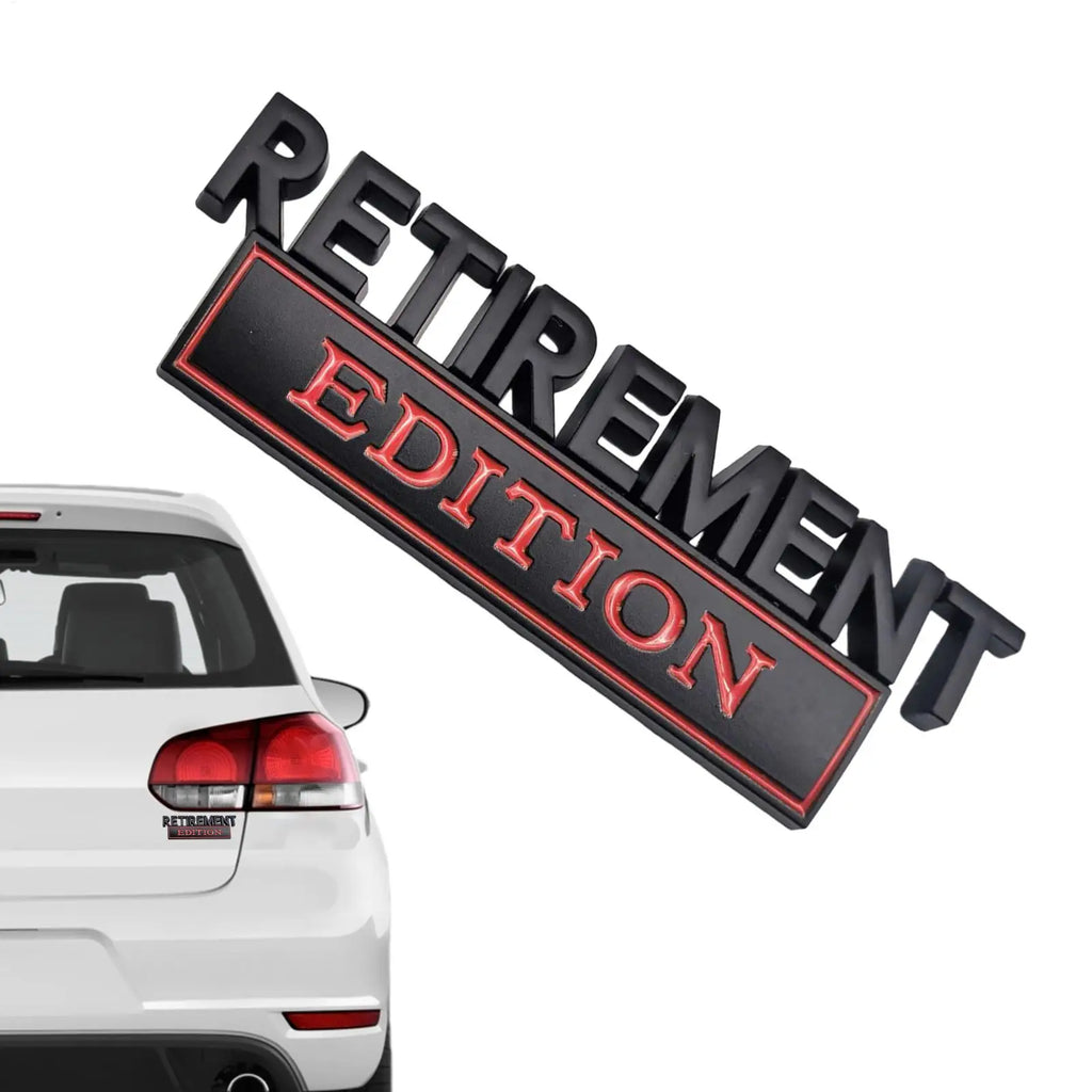 Car Badge Retirement Edition Car Stickers 3D Metal Automotive Vehicle Exterior Sticker for SUV Tailgate Trunk Door Hood Bumper Oasis Select