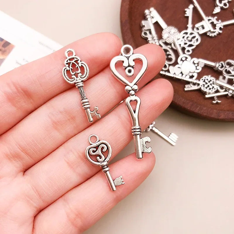 50g/pack mini Key Charms Bracelets Necklace Craft Metal Pendant For Jewelry Making DIY Supplies Small Business Supplies Oasis Select