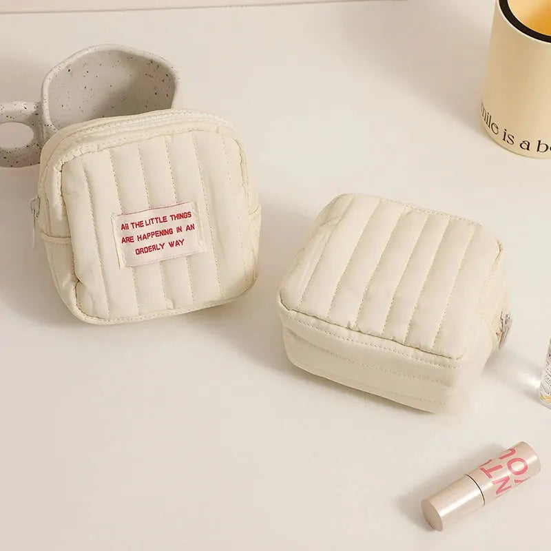 Mini Square Cosmetic Bag – Korean Style Lipstick & Essentials Pouch