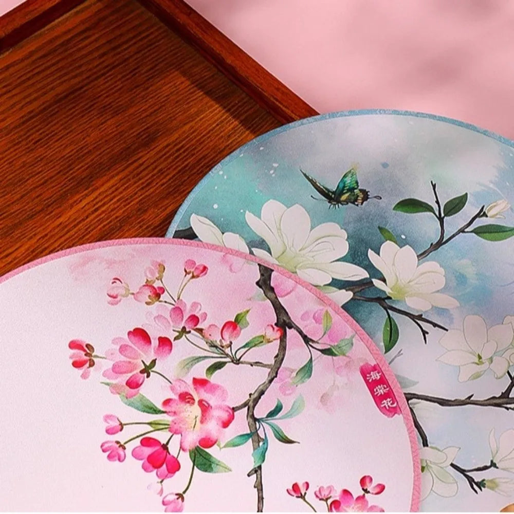 Silk Round Hand Fan – Vintage Chinese Ink Painting Design