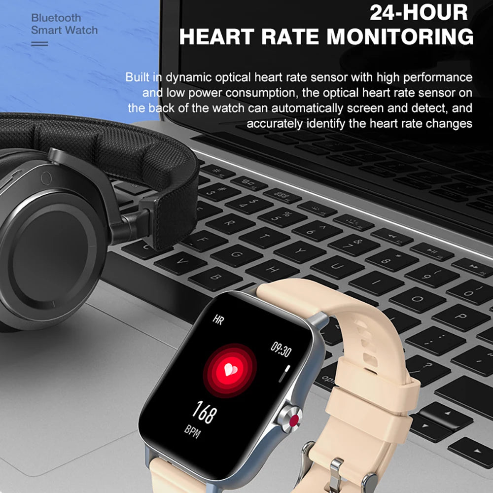 New Men 1.69 Inch Blue Tooth Call Smartwatch Heartrate Testing Music Playing Waterproof Women Sports Smart Watches Fashion Oasis Select