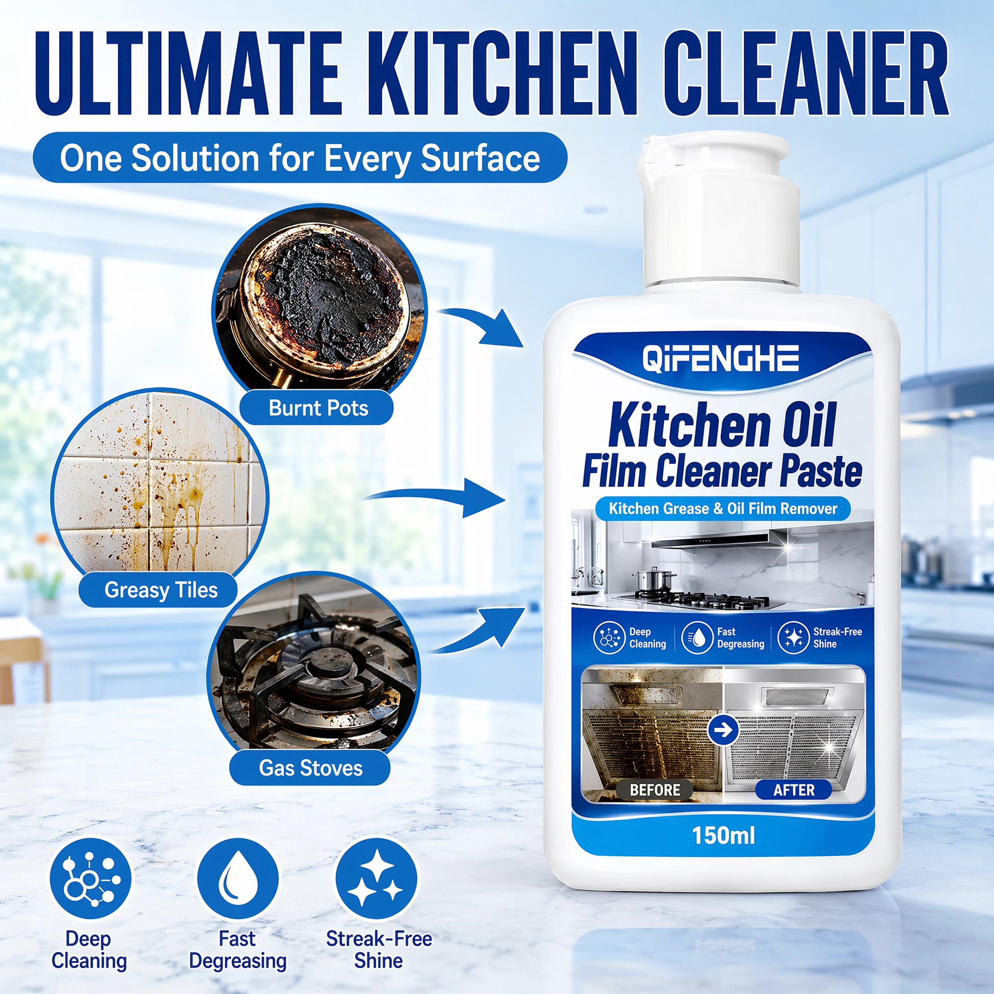 Kitchen Degreaser Paste 150ml – Heavy Duty Grease Remover