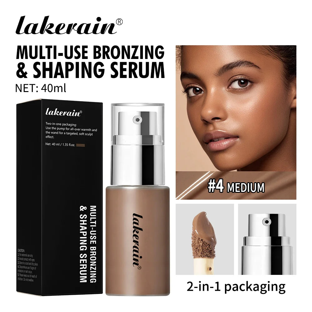 Liquid Foundation Serum Brighten Skin Facial Contouring Foundation Contouring Serum Moisturizes Nourishes Bronzing Makeup Oasis Select 4 Medium