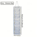 1pc foldable gray/black wall mounted storage bag 8 compartments storing felt glasses storage portable display storage rack Oasis Select glasses case