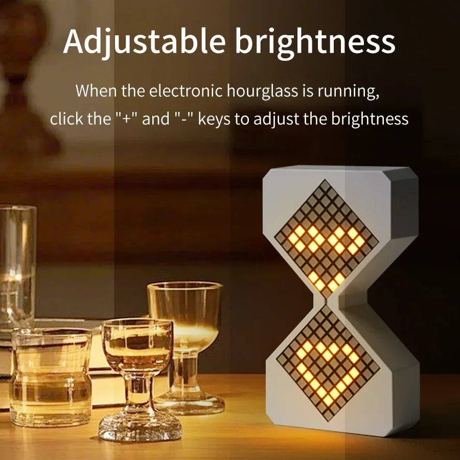 Creative DIY Digital Hourglass Birthday Gift Toy Game Timer 3D Electronic Hourglass Cyber Style Sense of Technology Yellow Light Oasis Select