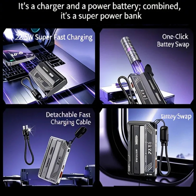 New Portable Fast Charging Removable Lithium Battery 22.5W Super Power Bank 5000 Comes with Cable Mobile Power Bank Oasis Select