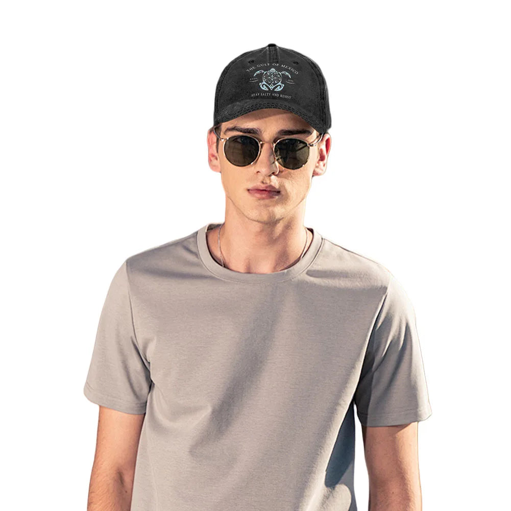 Washed Cotton Baseball Cap Retro Golf Dad Hat Adjustable Trucker Hat Plain Cap Outdoor Sports Sun Hat for Men Women Unisex Oasis Select