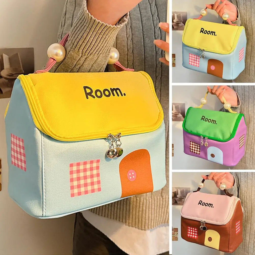 House-Shaped Makeup Bag | Large Capacity Oxford Travel Organizer
