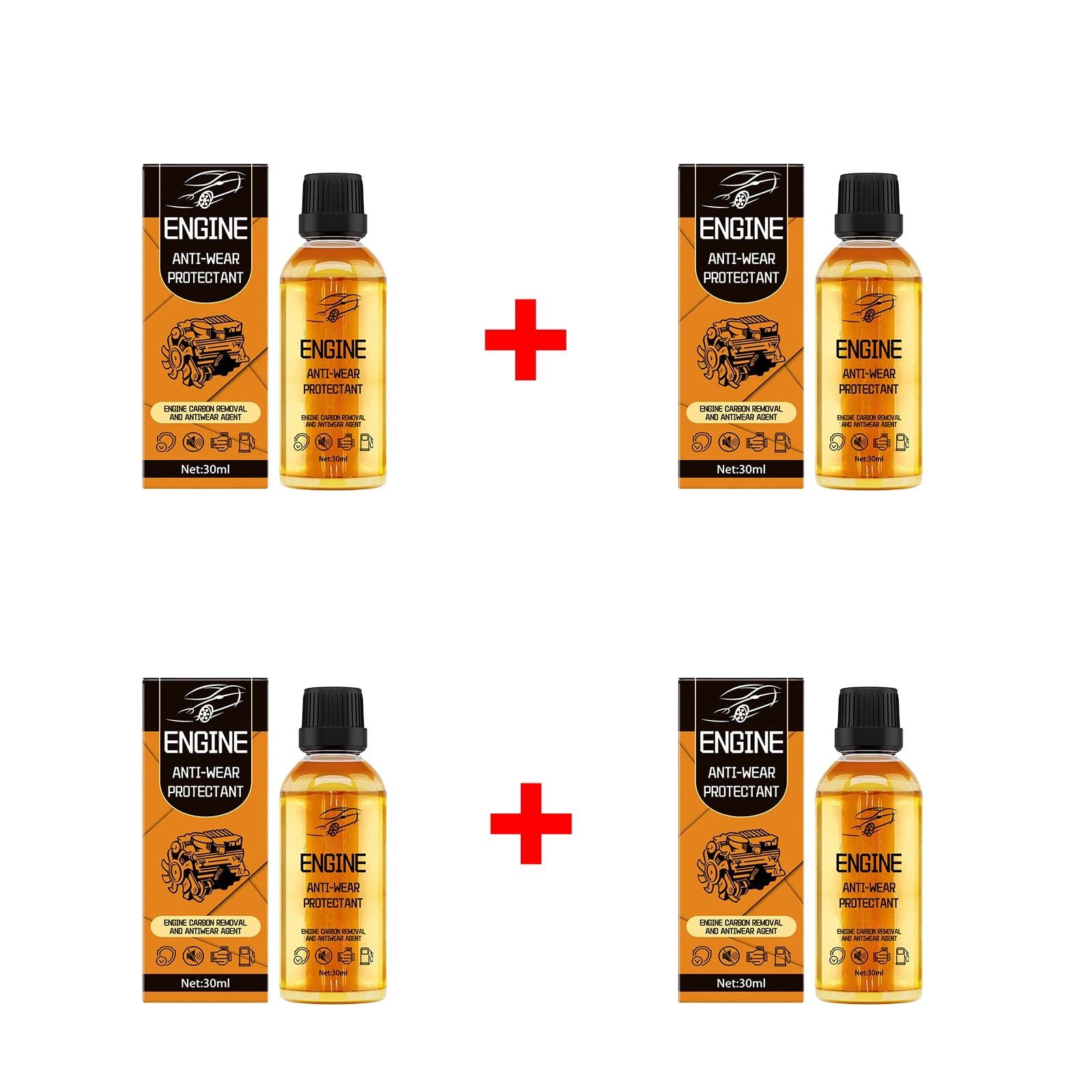 Engine Anti-Wear Protective Agent Rust and Noise Prevention Carbon Removal Anti-Wear Repair Oil Reduce Engine Friction Car Care Oasis Select 4pcs