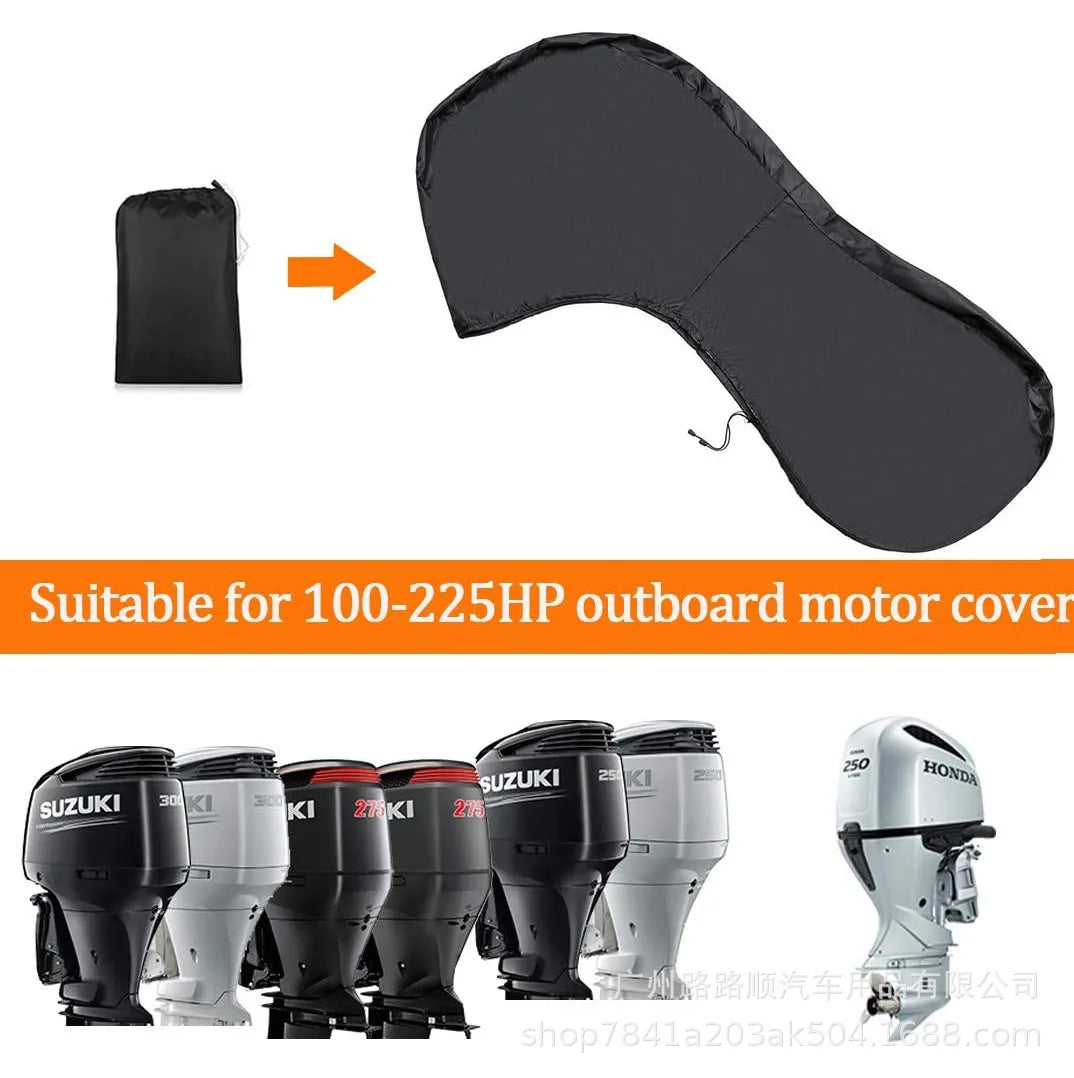 600D Boat Boat Motor Cover Waterproof UV-Proof Full Outboard Motor Cover Fade Crack Resistant Heavy-Duty Engine Protector Canvas Oasis Select