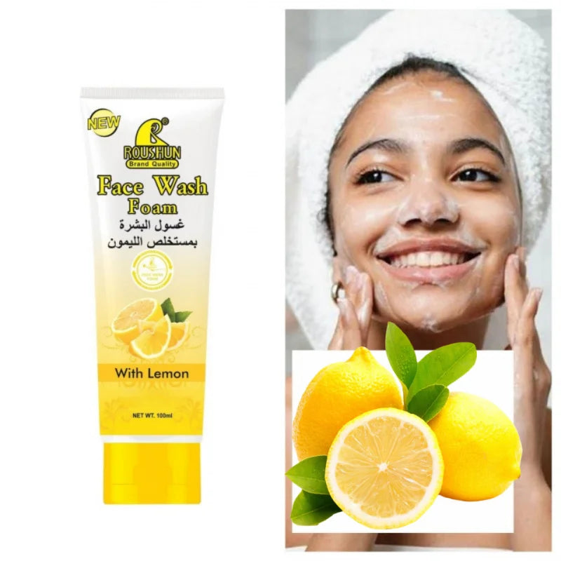ROUSHUN Lemon Foam Facial Cleanser – Hydrating, Unisex