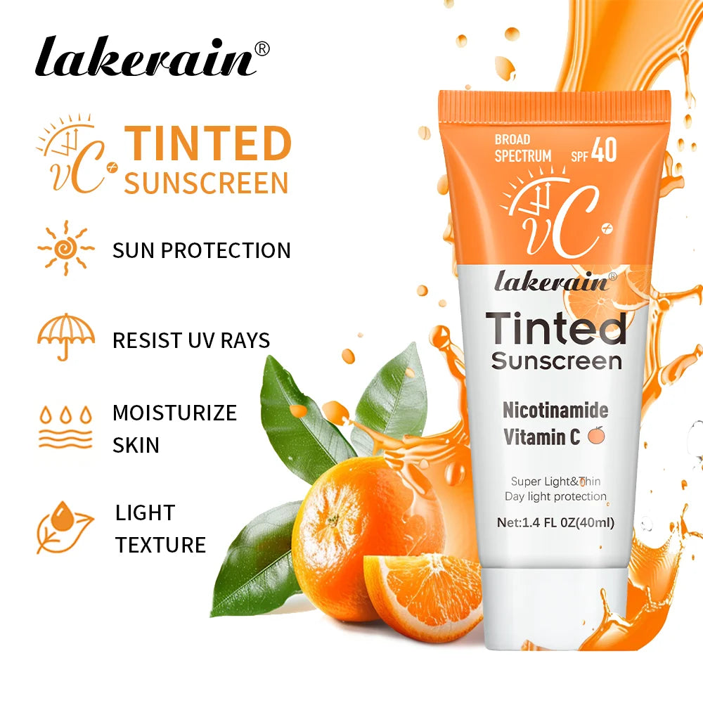 SPF40 Tinted Moisturizing VC Sunscreen Skin Protection Refreshing Makeup Sunscreen Cream UV Anti-aging Resistance Sunscreen Oasis Select