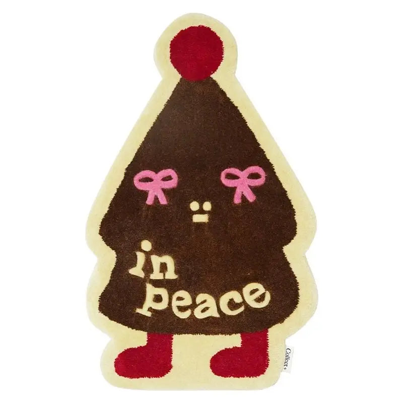 Nordic Irregular-shaped Christmas Series Faux Cashmere Floor MATS Home Decorative Bathroom Absorbent MATS Oasis Select Under the tree 40 60cm
