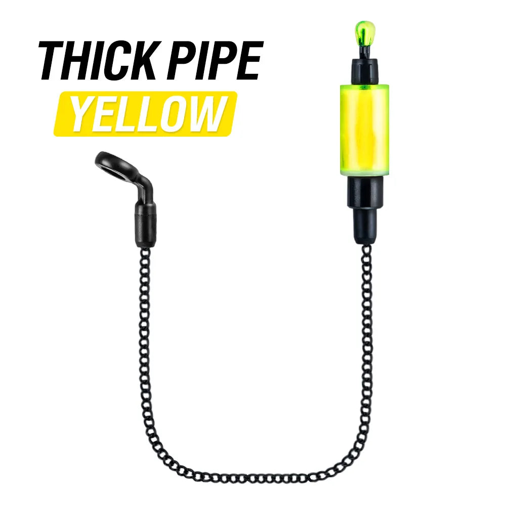 Sensitive Carp Bite Indicator Soft Chain Alarm with Adjustable Line Clip Detachable Structure and Glow Rod Slot Oasis Select Thick Tube - Yellow