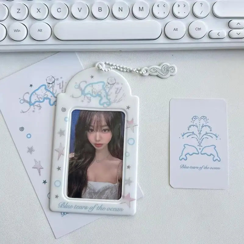 Idol Photo Card Holder Transparent Display Case for Star Chaser Campus Meal Card Storage Pendant Accessory Oasis Select A2