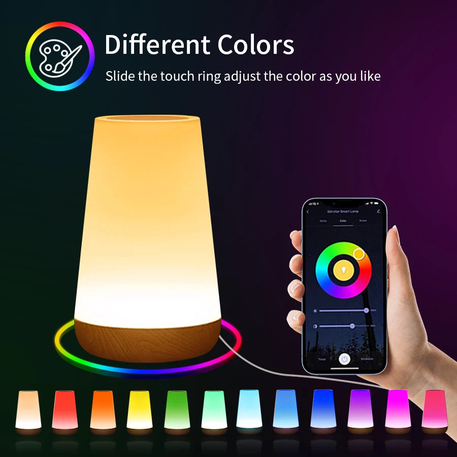 Tuya Smart WiFi RGB LED Table Lamp – Touch Dimming Night Light Smart LED Table Lamp Oasis Select