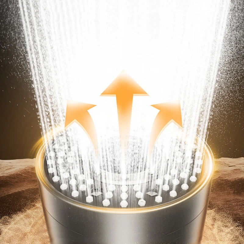 Filtered Super-pressurized Shower Head Five-speed Handheld Hollow Large Water Outlet Bathroom Shower Head Set Oasis Select