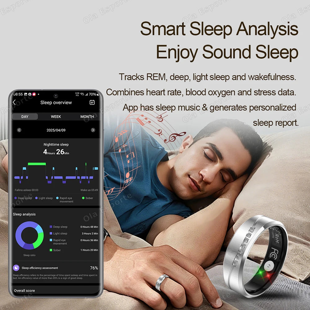 Ola Esporte Smart Ring – Heart Rate, Sleep & Health Monitor