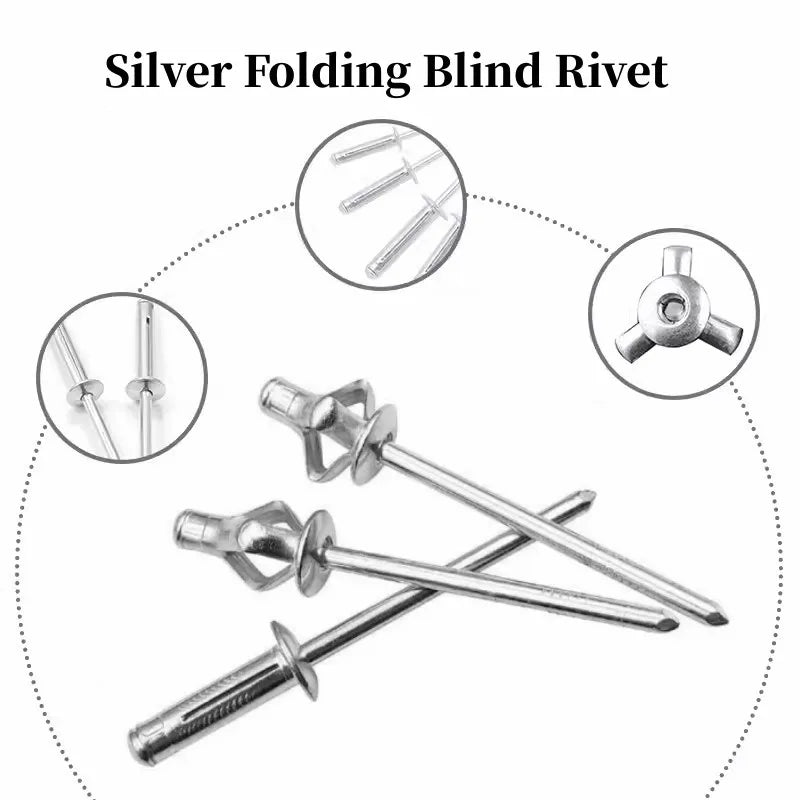 50pcs Silver Folding Blind Rivet Aluminium Alloy Rivet Fold Type 3.2mm 4.0mm 4.8mm Soft or Plastic Material Oasis Select 3.2x14mm