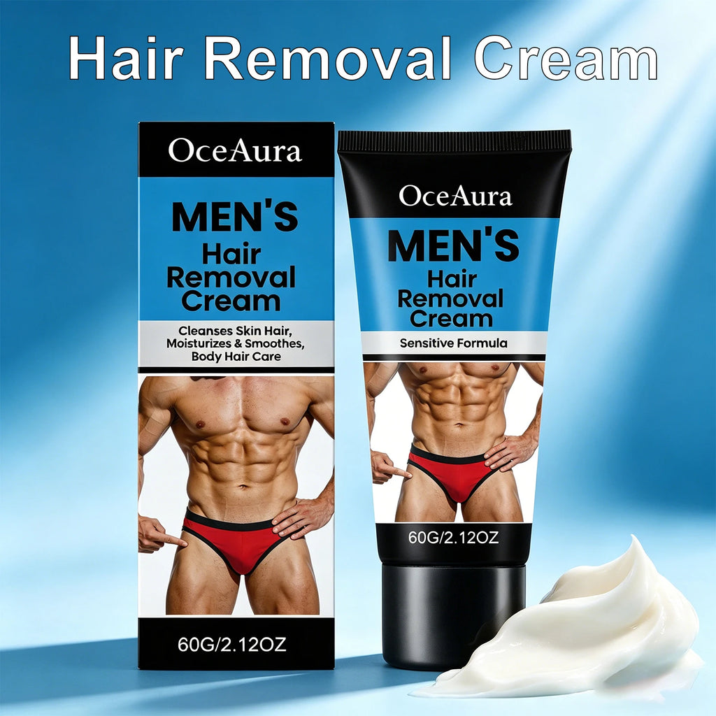 Men’s Hair Removal Cream Gentle Depilatory Painless Body Hair Remover For Legs Armpit Chest Back Quick Smoothing Effective Oasis Select