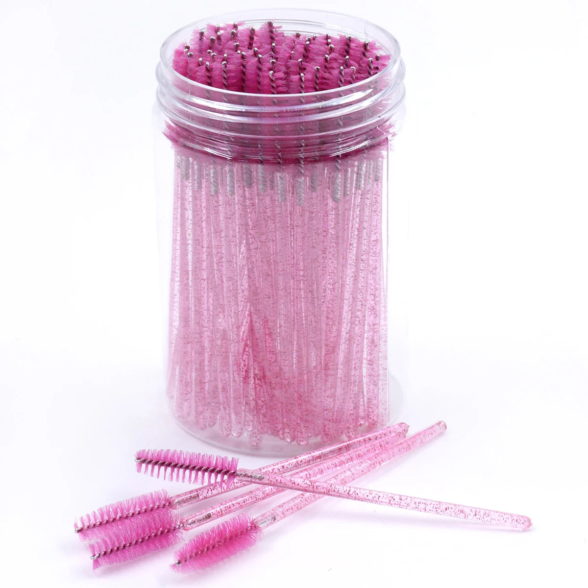 50pc Disposable Mascara Wands & Spoolie Brushes in Bottle Mascara Wand Spoolies Oasis Select
