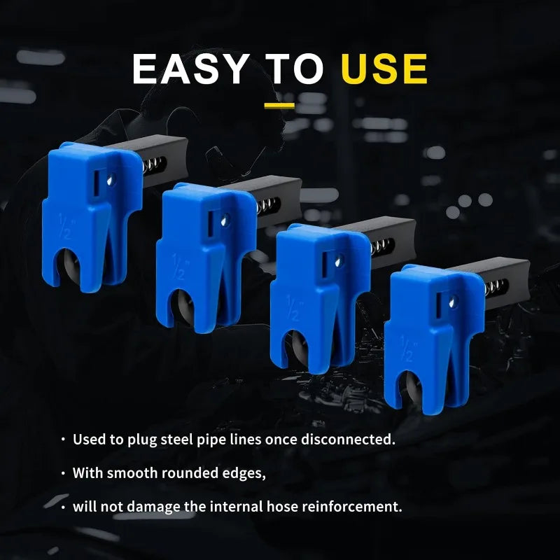 Brake Line Plug Automatic Fluid Stop Clamp Set 4 PCS Car Brake Line Clamp Car Brake Oil Line Plug Tool Universal for Most Cars Oasis Select